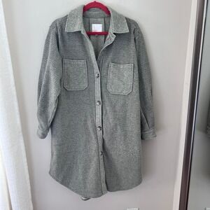 GB Houndstooth Shirt Dress Women's Small Button‎ Front Long Sleeve Pockets